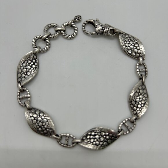 Sarda Sterling Silver Textured Link Bracelet 7.5 Inch For Women Jewelry Elegant - Picture 3 of 12